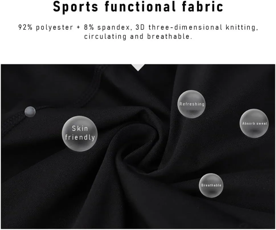 2 Pack Men's Basketball Pants with Knee Pads 3/4 Capri Padded Compression Tights Leggings Sports Athletic Baselayer