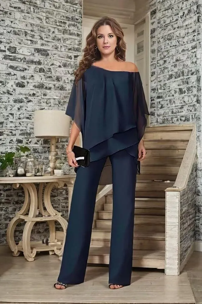 2 Pieces Mother of The Bride Pant Suits 2 Pcs Grandmother of The Bride Pants Suits for Wedding