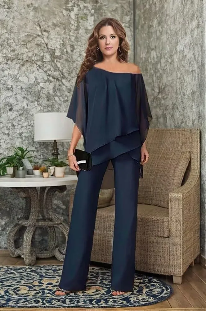 2 Pieces Mother of The Bride Pant Suits 2 Pcs Grandmother of The Bride Pants Suits for Wedding