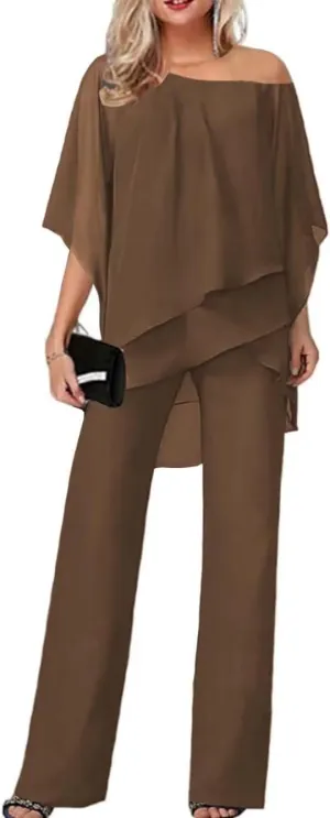 2 Pieces Mother of The Bride Pant Suits 2 Pcs Grandmother of The Bride Pants Suits for Wedding