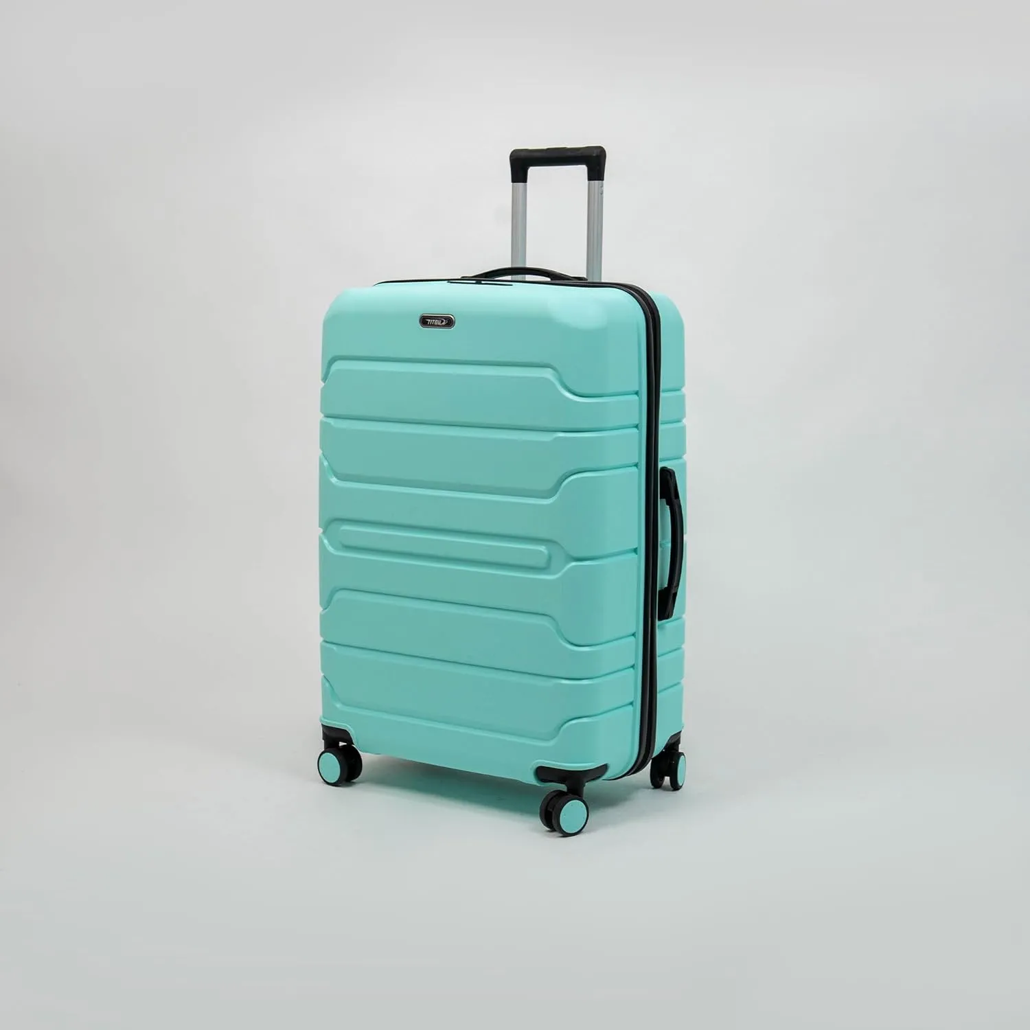3-Piece Lightweight 100% Polypropylene Hardshell Luggage Set with 360 Spinner Wheels, Airline-Approved Carry On, Durable Suitcases Set (Green Chewing Gum With Black Accessories)