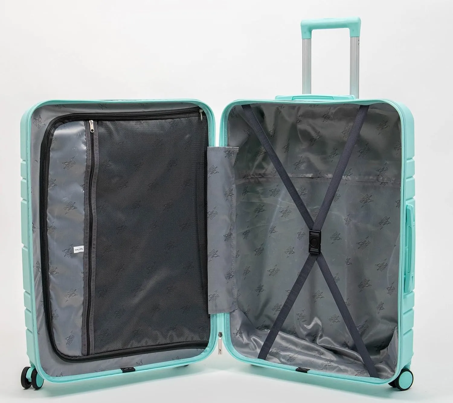 3-Piece Lightweight 100% Polypropylene Hardshell Luggage Set with 360 Spinner Wheels, Airline-Approved Carry On, Durable Travel Suitcases Set (Green Chewing Gum)