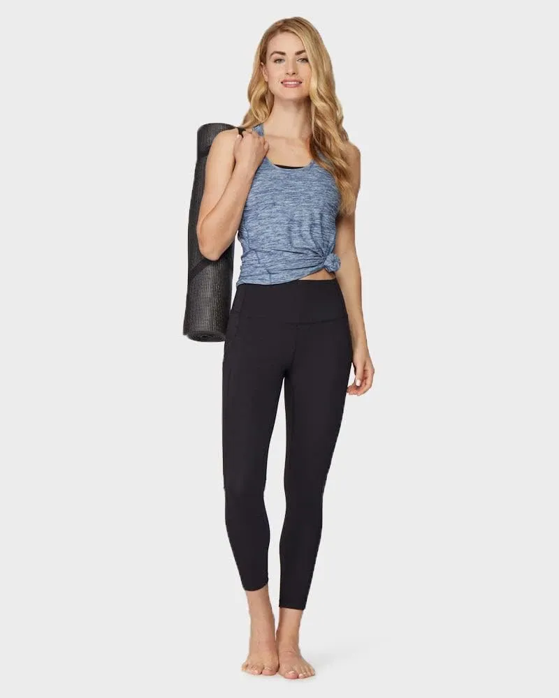 32 Degrees Womens 7/8 High Waist Yoga Pants with Pockets | Workout Athletic Leggings