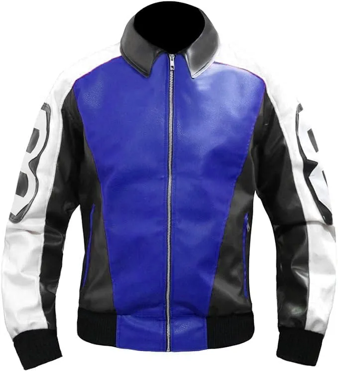 8 Ball Pool Bomber Jacket- Faux Leather Seinfeld David Puddy Eight ball Lettermen Jacket - 90's Leather Bomber Jacket