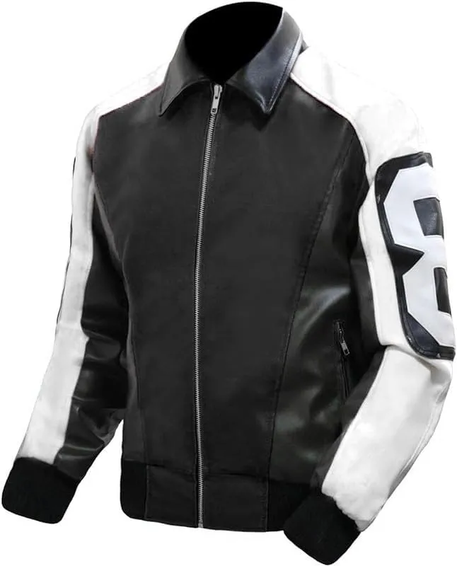 8 Ball Pool Bomber Jacket- Faux Leather Seinfeld David Puddy Eight ball Lettermen Jacket - 90's Leather Bomber Jacket