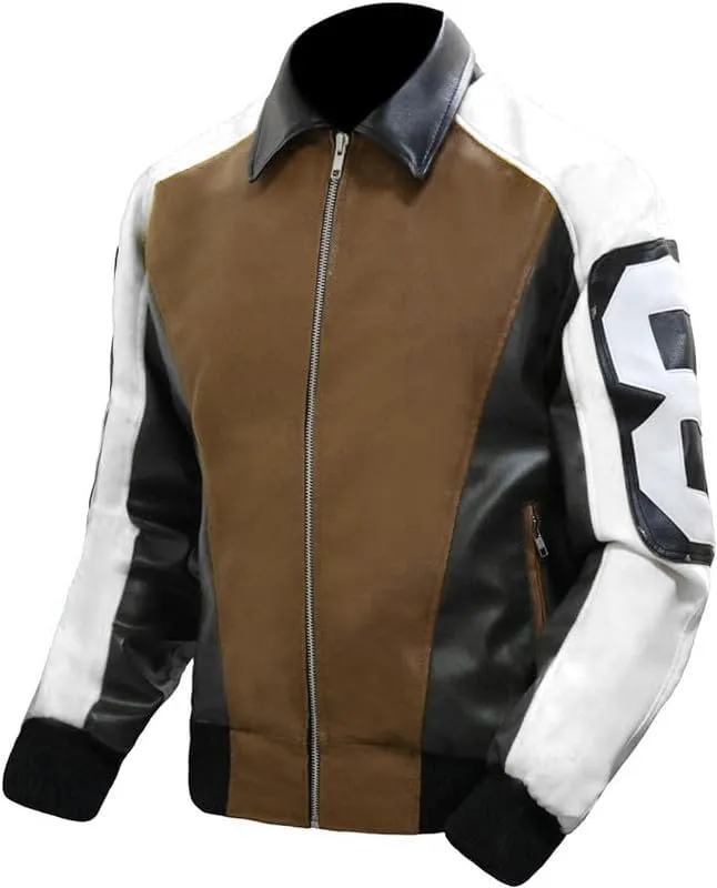 8 Ball Pool Bomber Jacket- Faux Leather Seinfeld David Puddy Eight ball Lettermen Jacket - 90's Leather Bomber Jacket
