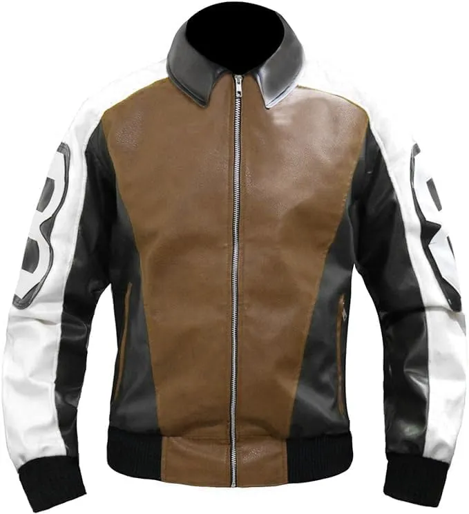 8 Ball Pool Bomber Jacket- Faux Leather Seinfeld David Puddy Eight ball Lettermen Jacket - 90's Leather Bomber Jacket