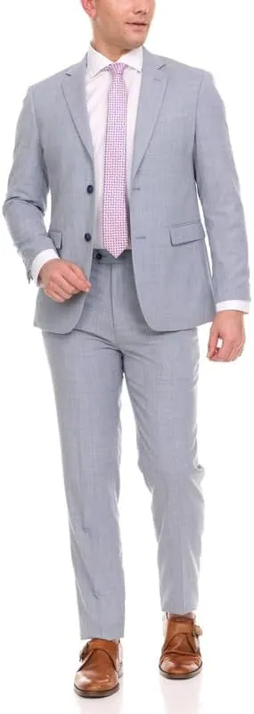 Adam Baker Men's Single Breasted Ultra Slim Fit 2-Piece (Jacket, Trousers) Suit Set