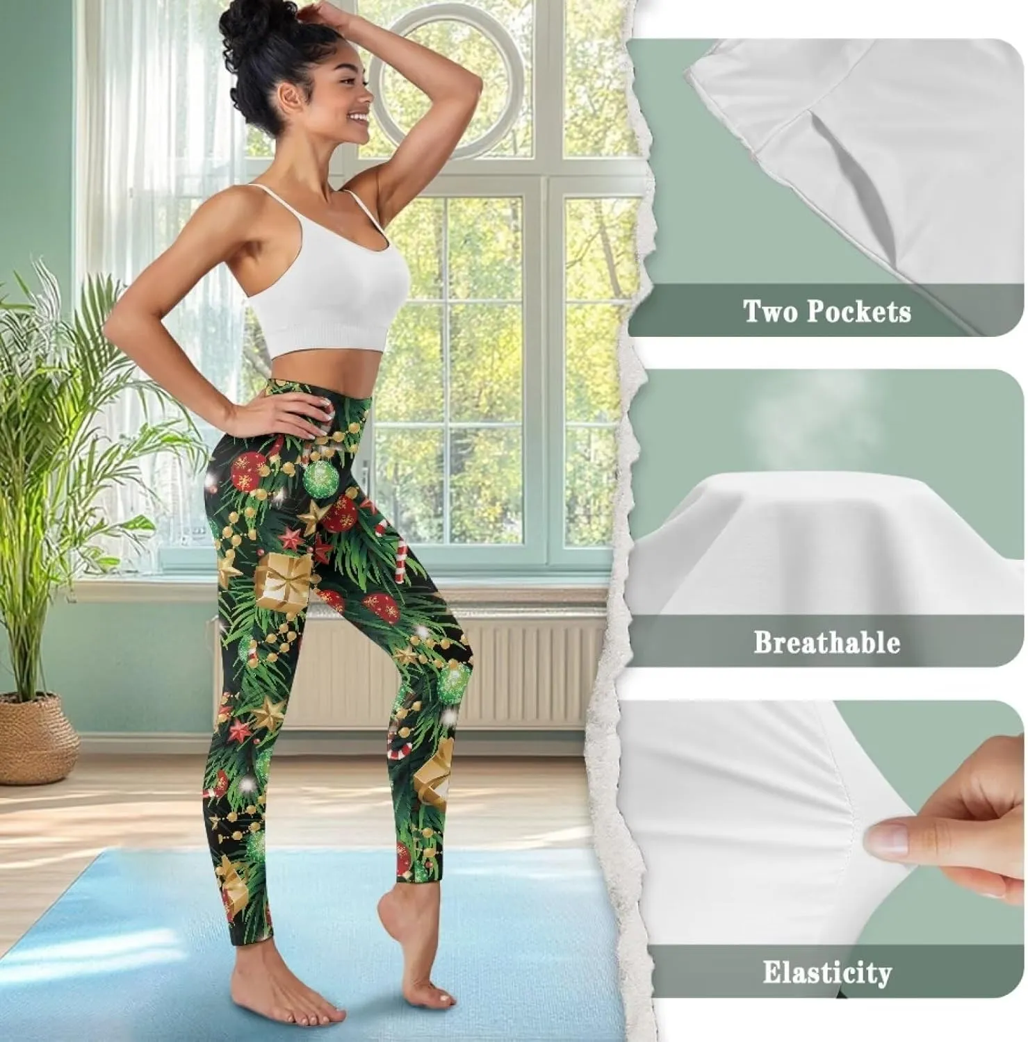 AFPANQZ Leggings with Pockets Women High Waisted Casual Butt Lift Leggings for Winter Fall Gym Yoga Fitness Workout Pants