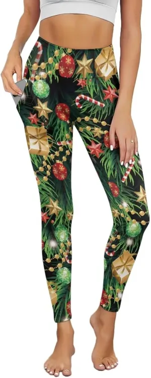 AFPANQZ Leggings with Pockets Women High Waisted Casual Butt Lift Leggings for Winter Fall Gym Yoga Fitness Workout Pants