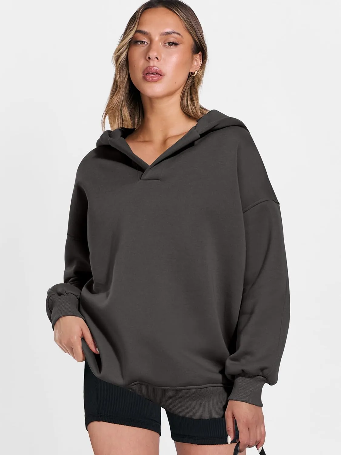 ANRABESS Womens Oversized Hoodies V Neck Sweatshirts Long Sleeve Pullover Casual Fall Teen Girls Preppy Clothes 2025 Trendy