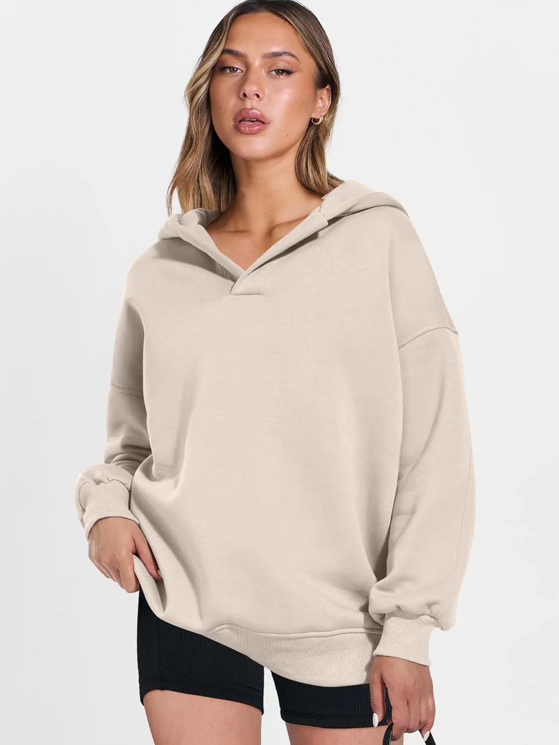 ANRABESS Womens Oversized Hoodies V Neck Sweatshirts Long Sleeve Pullover Casual Fall Teen Girls Preppy Clothes 2025 Trendy