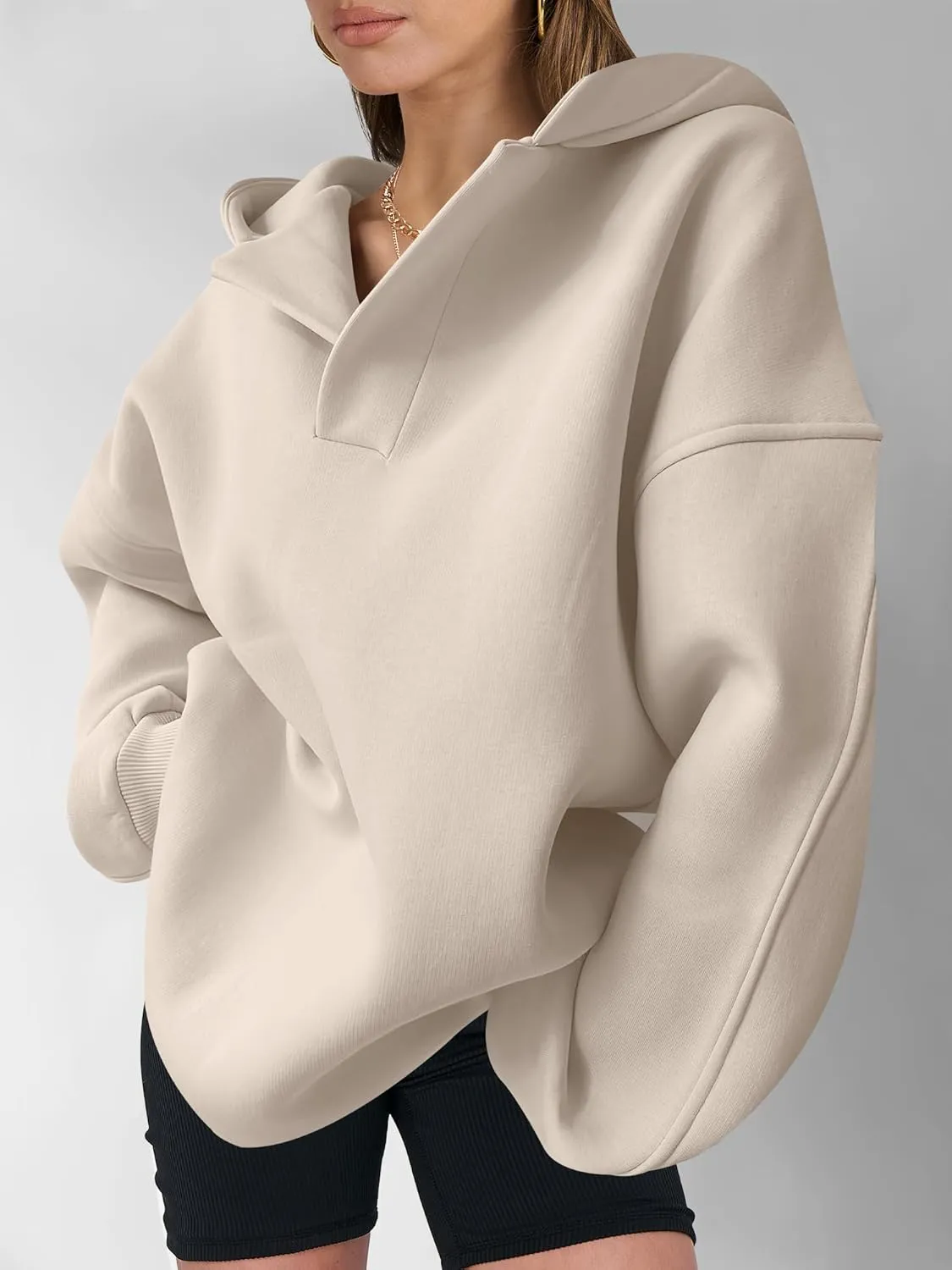ANRABESS Womens Oversized Hoodies V Neck Sweatshirts Long Sleeve Pullover Casual Fall Teen Girls Preppy Clothes 2025 Trendy