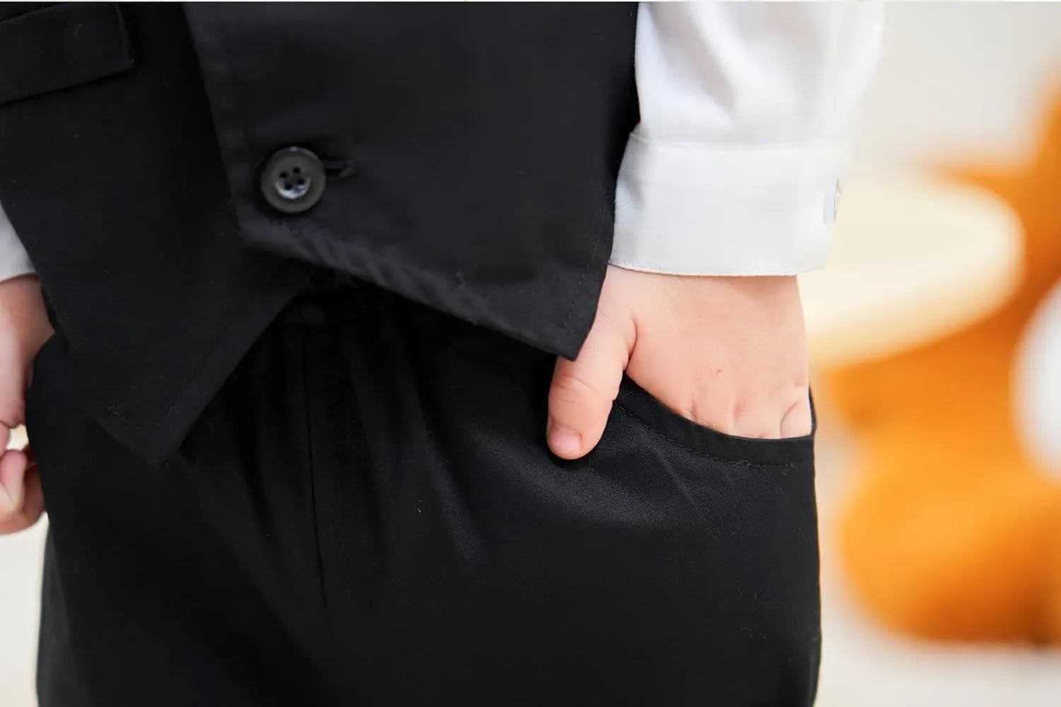 ARTMINE Toddler Boy Clothes Suit Gentleman Wedding Outfits, Formal Dress Shirt Bowtie Vest Pants