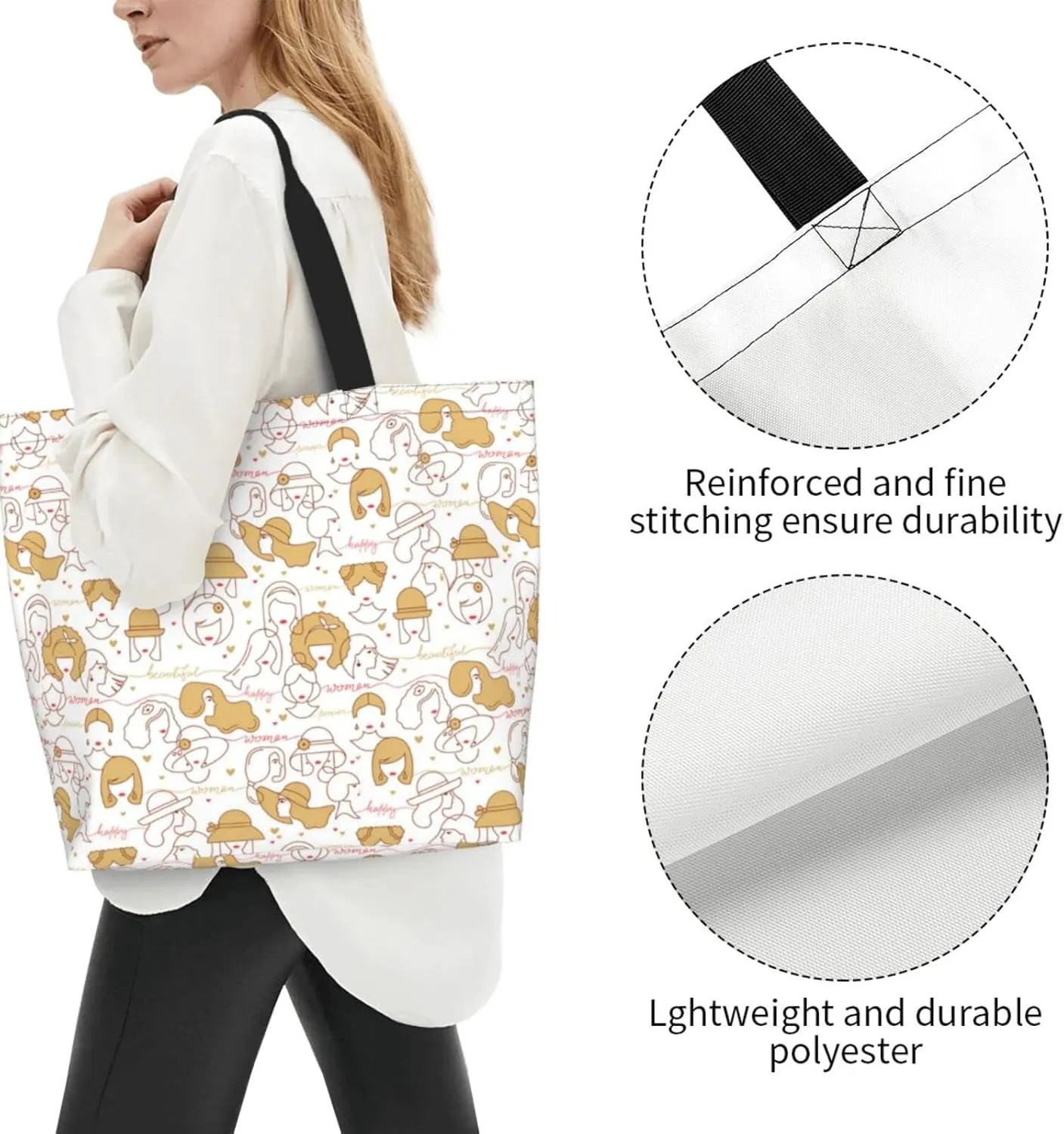 ASYG Funny Shoulder Bag Art Bags Storage Handle Women Shopping Bag Portable Women Bag