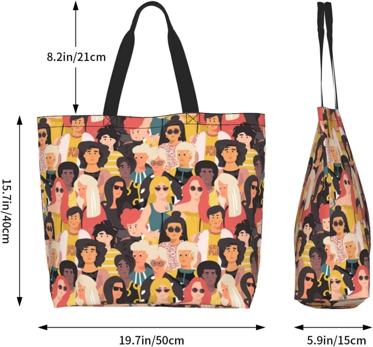 ASYG Funny Shoulder Bag Art Bags Storage Handle Women Shopping Bag Portable Women Bag