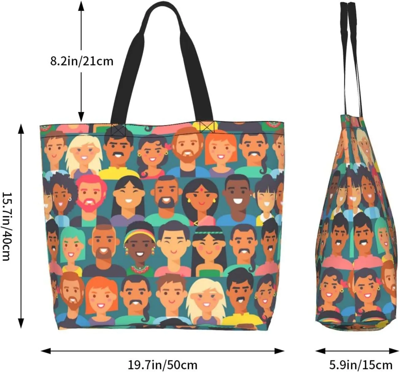 ASYG Funny Shoulder Bag Art Bags Storage Handle Women Shopping Bag Portable Women Bag