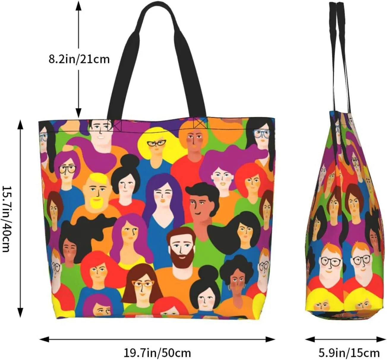 ASYG Funny Shoulder Bag Art Bags Storage Handle Women Shopping Bag Portable Women Bag