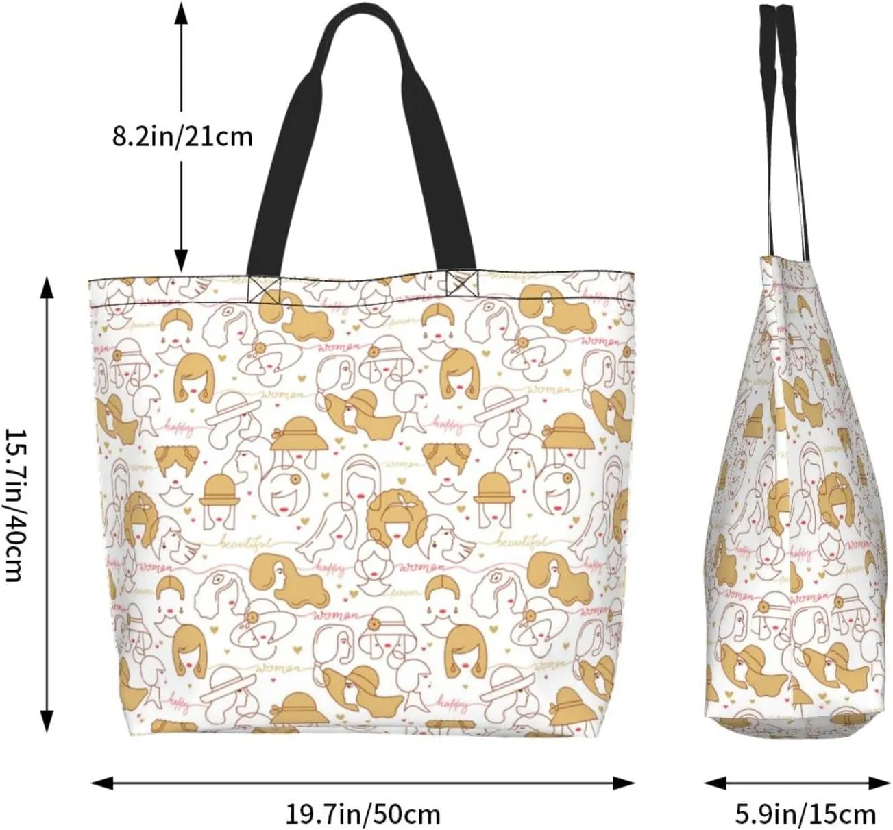 ASYG Funny Shoulder Bag Art Bags Storage Handle Women Shopping Bag Portable Women Bag