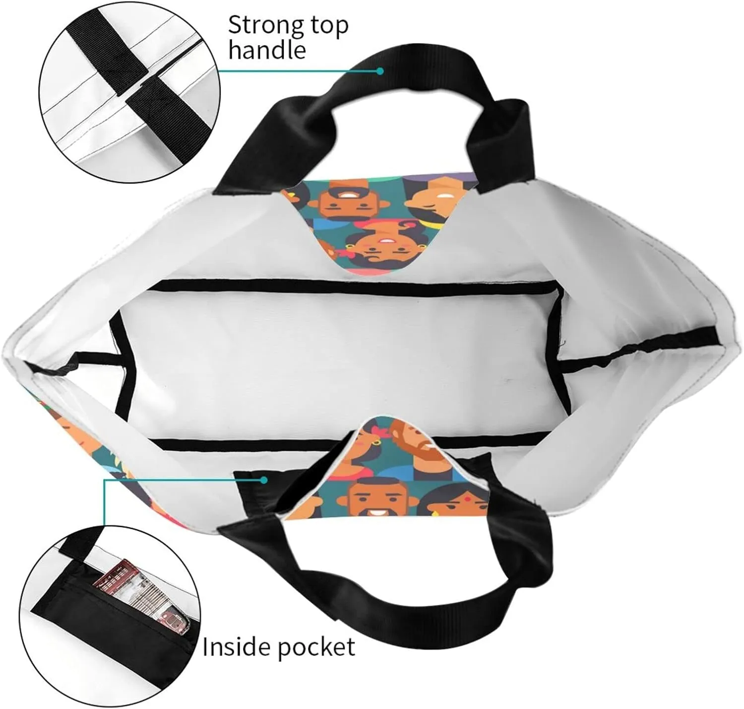 ASYG Funny Shoulder Bag Art Bags Storage Handle Women Shopping Bag Portable Women Bag