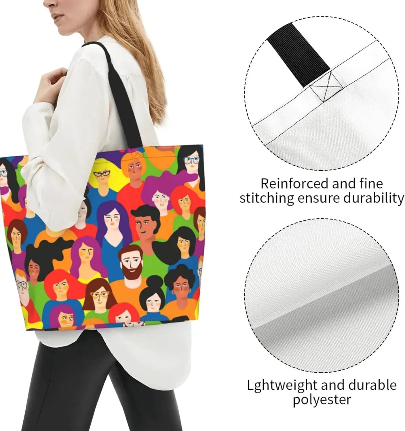 ASYG Funny Shoulder Bag Art Bags Storage Handle Women Shopping Bag Portable Women Bag