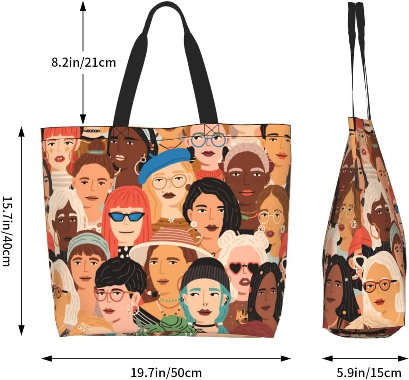 ASYG Funny Shoulder Bag Art Bags Storage Handle Women Shopping Bag Portable Women Bag