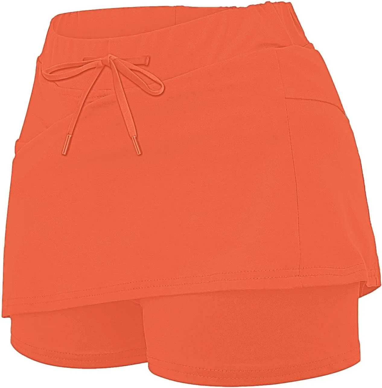Athletic Skirts for Women Summer Loose Trendy Drawstring Solid Sports Tennis Skirts Built-in Shorts Plus Size, S-5XL
