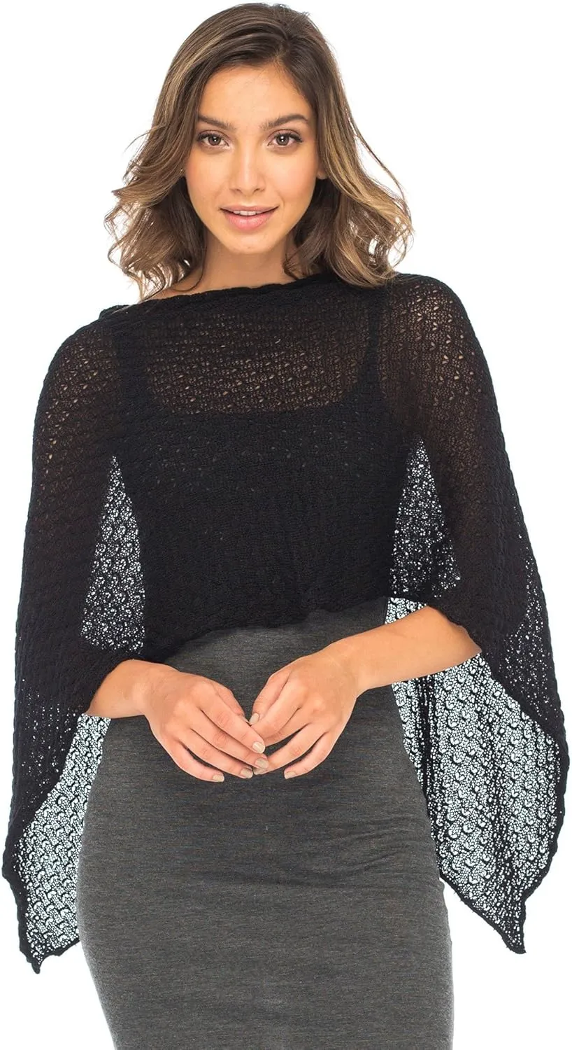 Back From Bali Womens Cotton Shrug Poncho, Lightweight Summer Shrug Pullover Sweater
