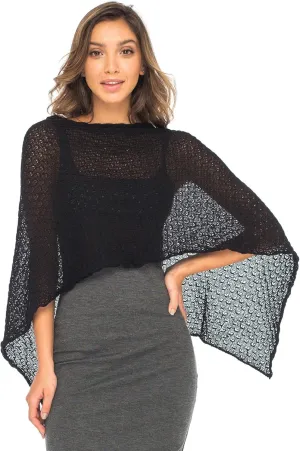 Back From Bali Womens Cotton Shrug Poncho, Lightweight Summer Shrug Pullover Sweater
