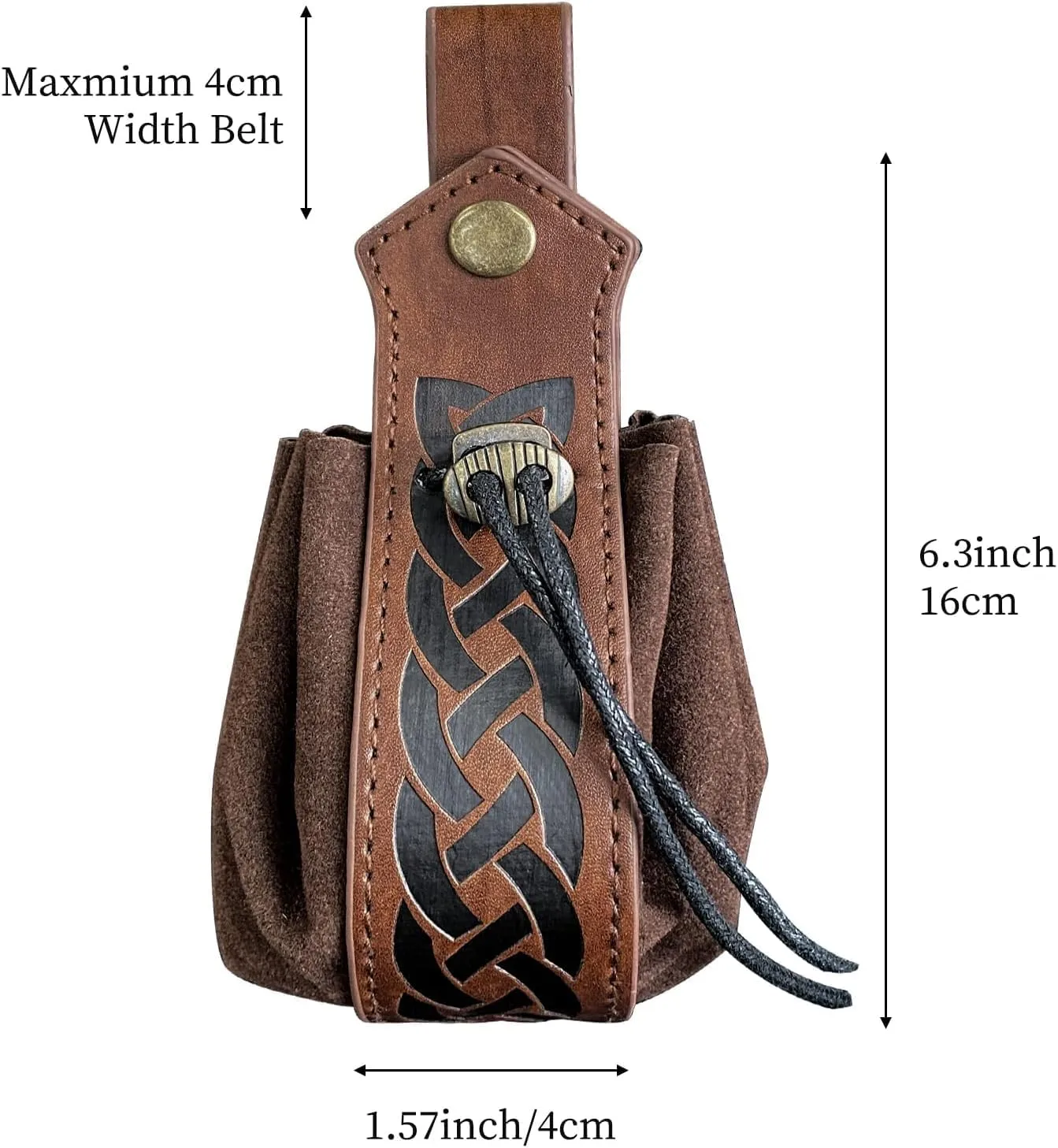 Belt Pouch Waist Bag Fanny Pack Medieval Vintage Leather Pouch Cellphone Holder Holster Carry Belt Purse Pocket Casual Hiking Festival Renaissance Faire Costume Props Travel Wallet (1-Small Brown)