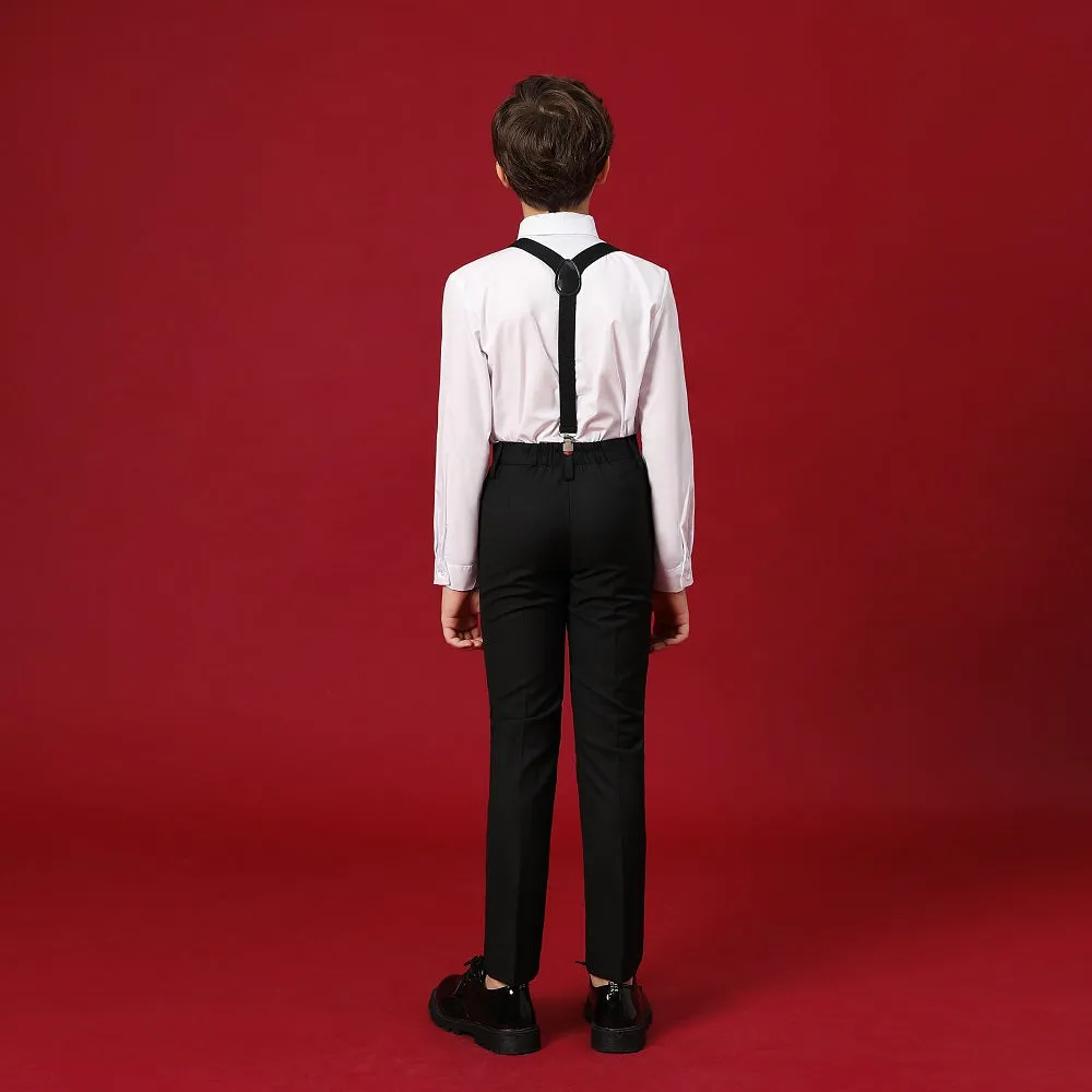Black Formal Tuxedo 5 Piece Boys Suits