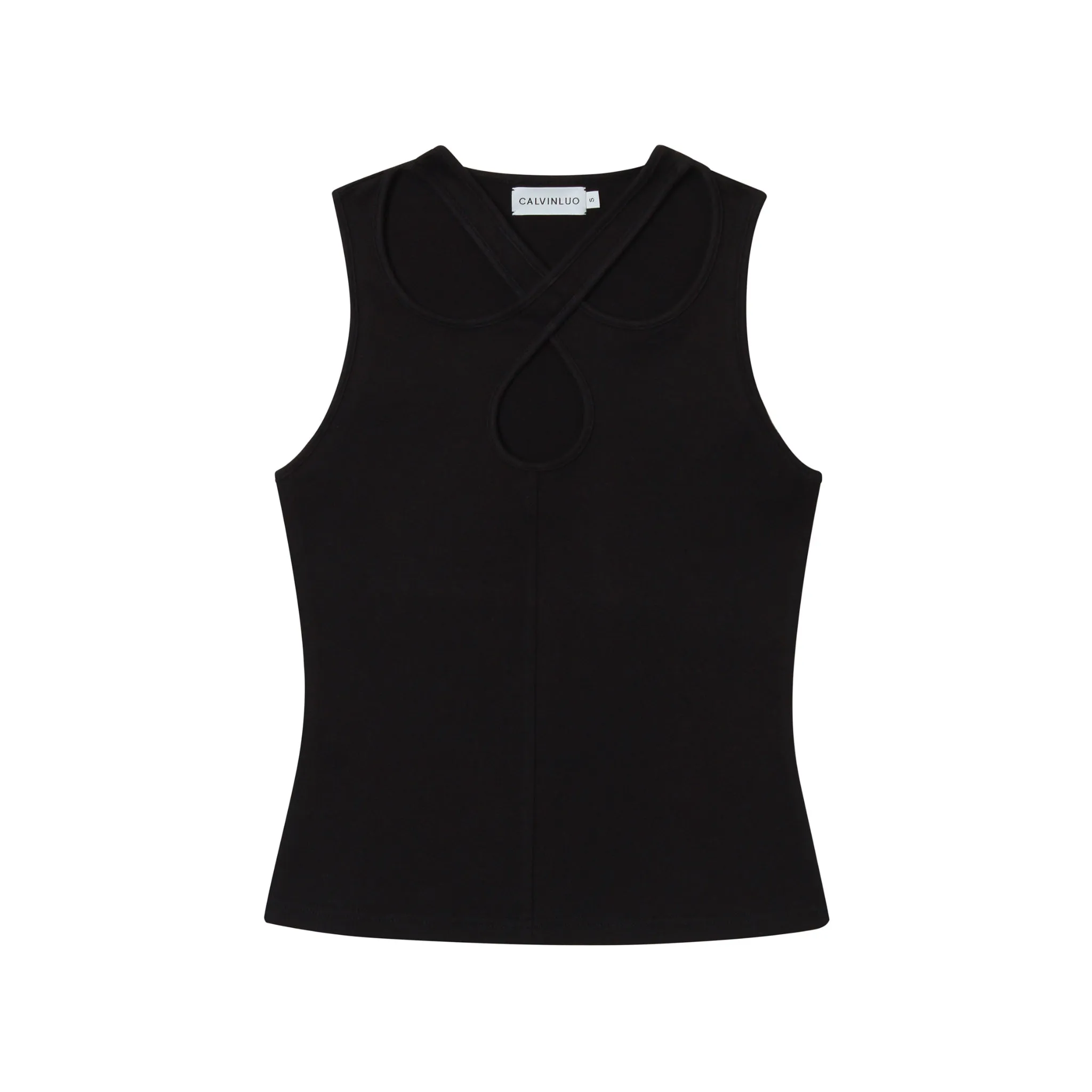 Black Neckline Crossover Vest