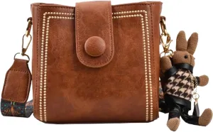 Bootara Bucket Bag, women's vintage bunny charm bucket bag, retro water buckets shoulder crossbody tote bags