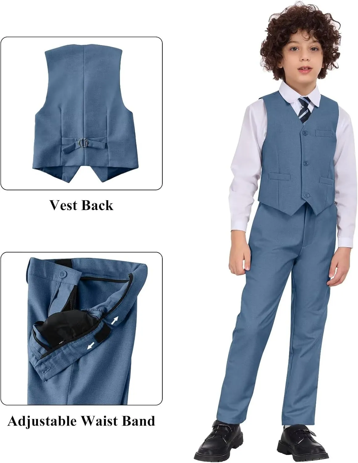 Boys Formal Suit Set Kids 3 Piece Suit Jacket Vest Pants Set Toddler Ring Bearer Outfit Wedding Prom Tuxedo Suits