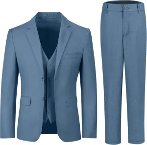 Boys Formal Suit Set Kids 3 Piece Suit Jacket Vest Pants Set Toddler Ring Bearer Outfit Wedding Prom Tuxedo Suits