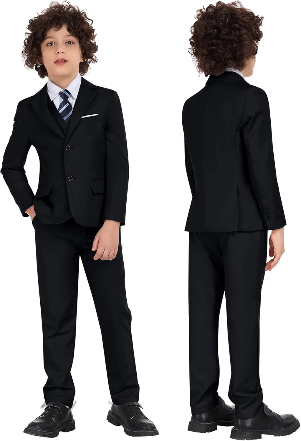 Boys Formal Suit Set Kids 3 Piece Suit Jacket Vest Pants Set Toddler Ring Bearer Outfit Wedding Prom Tuxedo Suits
