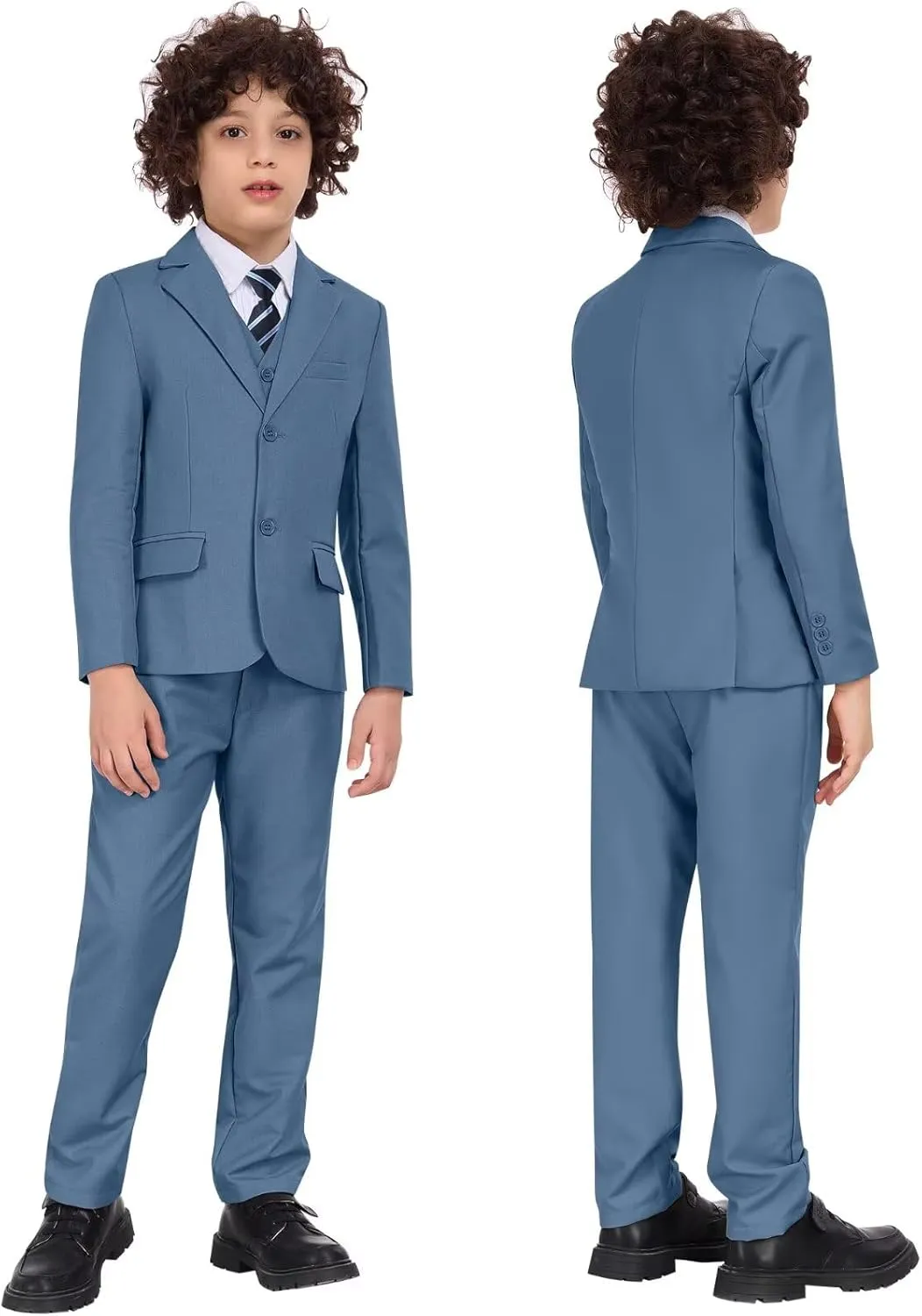 Boys Formal Suit Set Kids 3 Piece Suit Jacket Vest Pants Set Toddler Ring Bearer Outfit Wedding Prom Tuxedo Suits