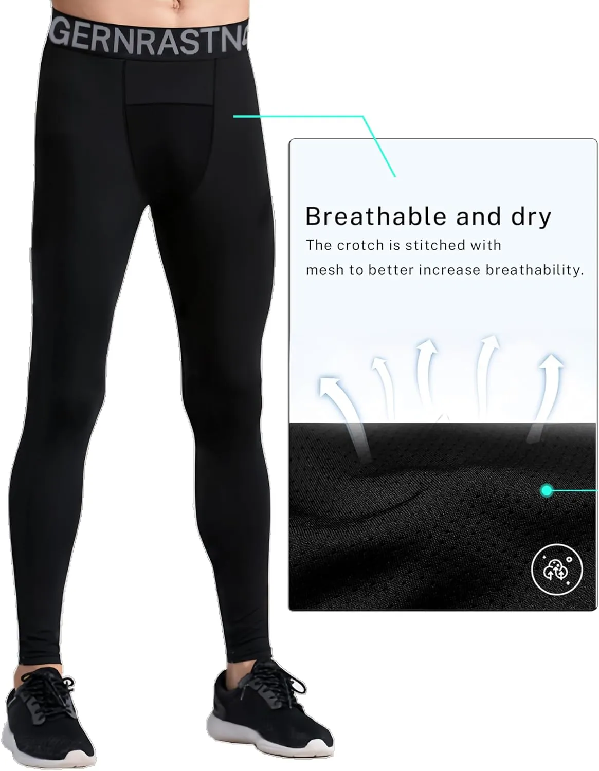 Boys Leggings Quick Dry Youth Compression Pants Tights Athletic Pants Sports for Kids