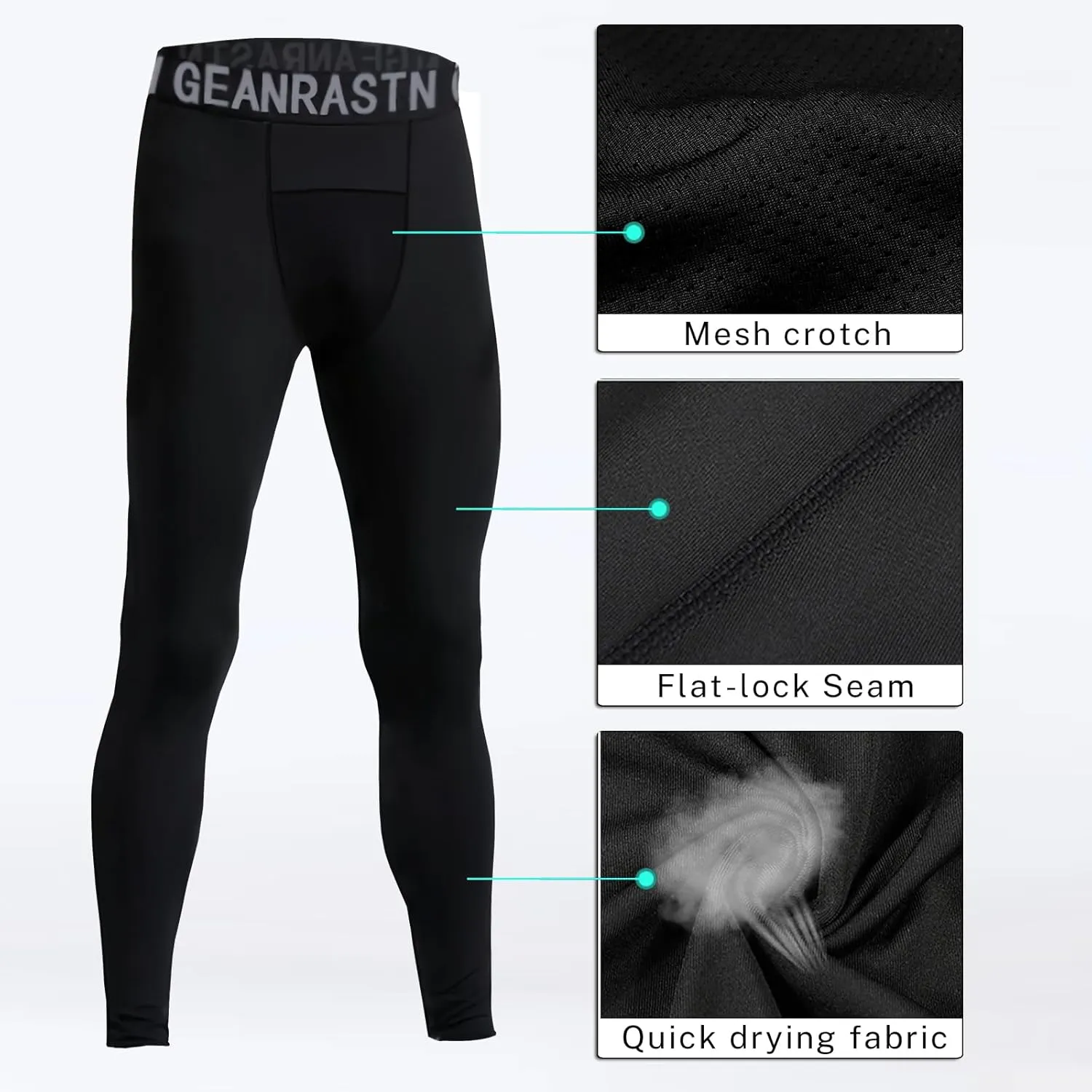 Boys Leggings Quick Dry Youth Compression Pants Tights Athletic Pants Sports for Kids