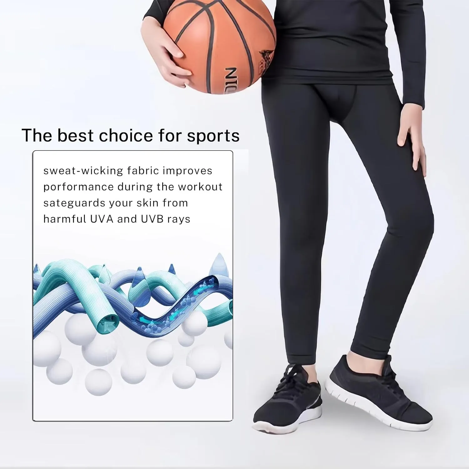 Boys Leggings Quick Dry Youth Compression Pants Tights Athletic Pants Sports for Kids