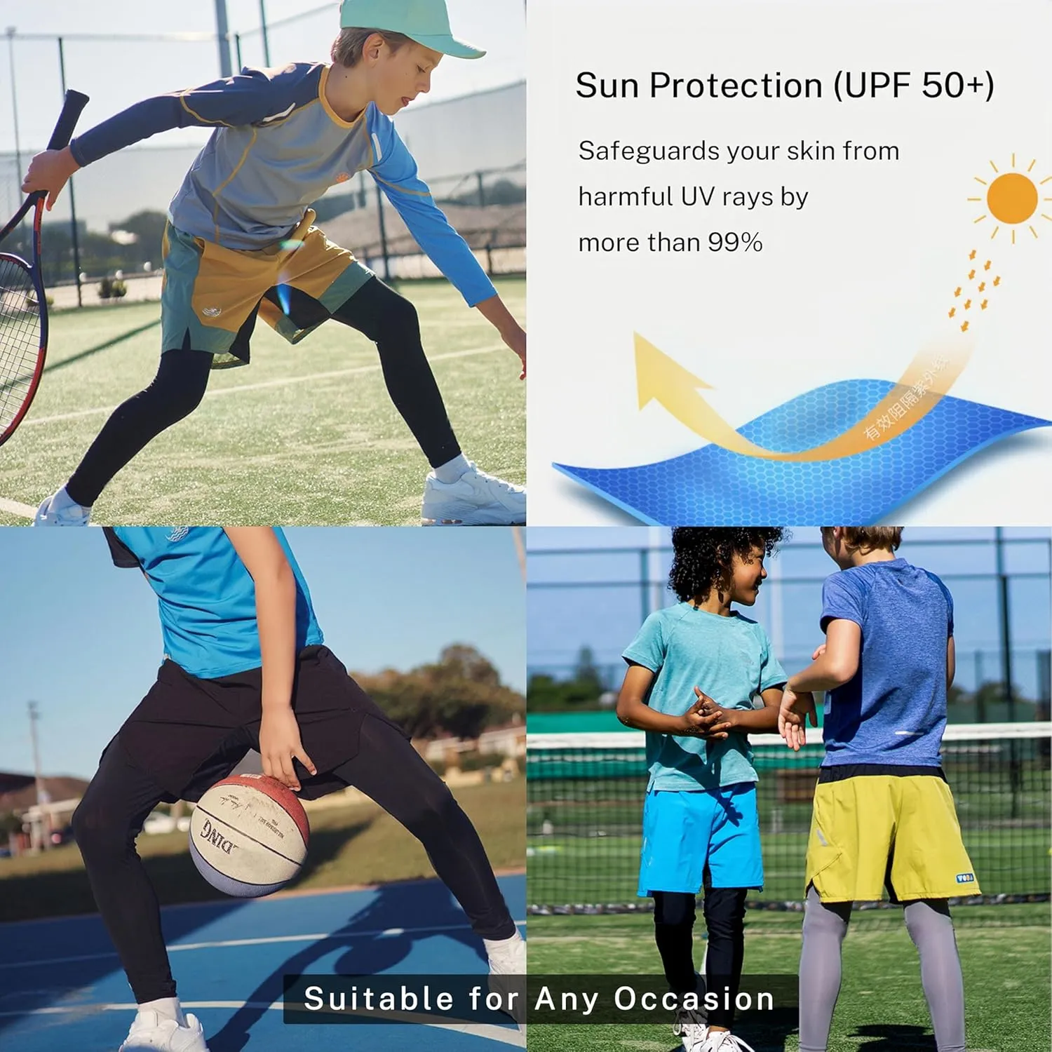 Boys Leggings Quick Dry Youth Compression Pants Tights Athletic Pants Sports for Kids