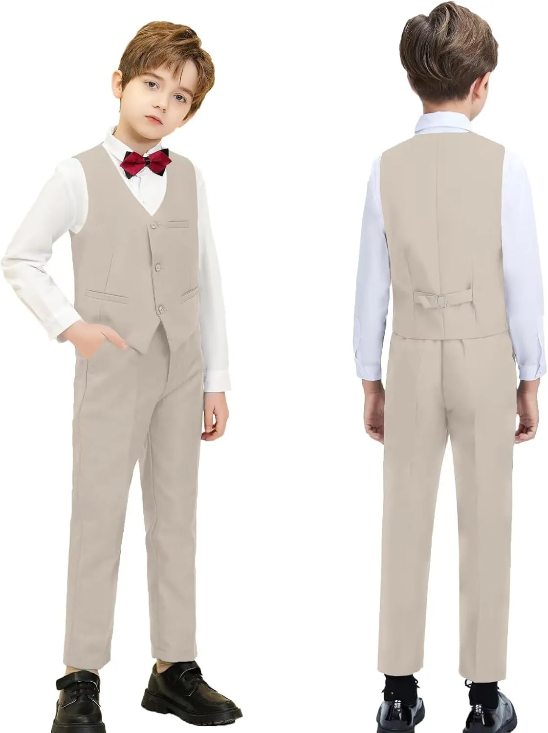 Boys Suit Set Slim Fit Kids Formal Suits Toddler Tuxedo Wedding Prom Classic Suits for Boy Teen Black Blue Dress Outfit