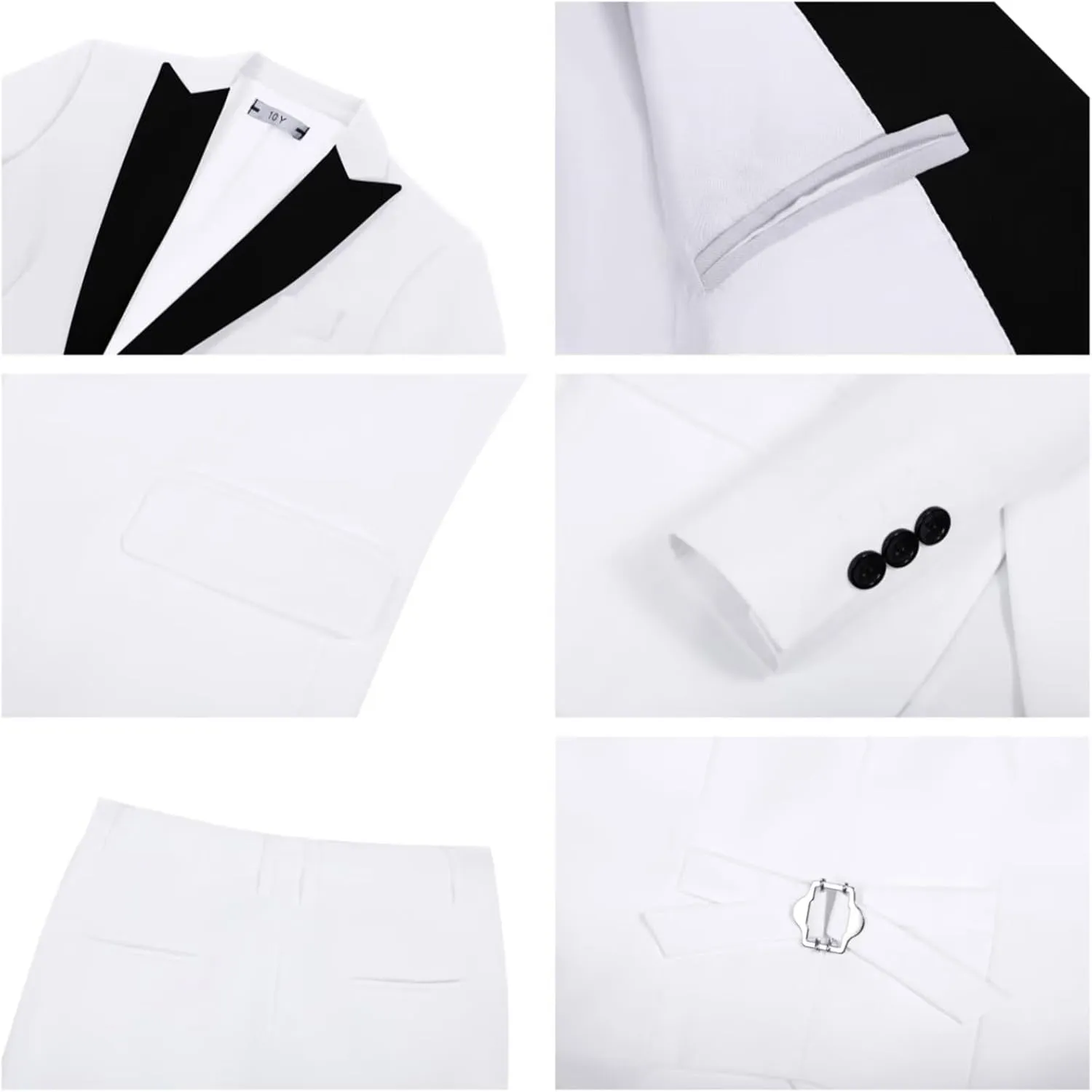 Boys Suits Slim Fit 5 Piece Toddler Tuxedo Suit Set for Teen Boy Formal Dress Clothes Peaked Lapel Kids Wedding Outfit
