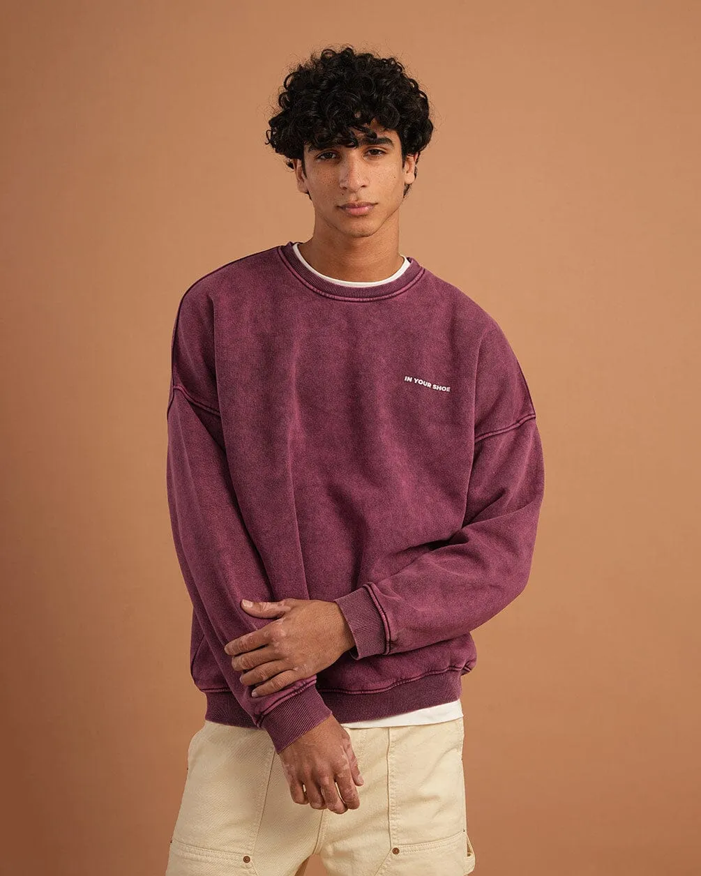 Burgundy Washed Crewneck