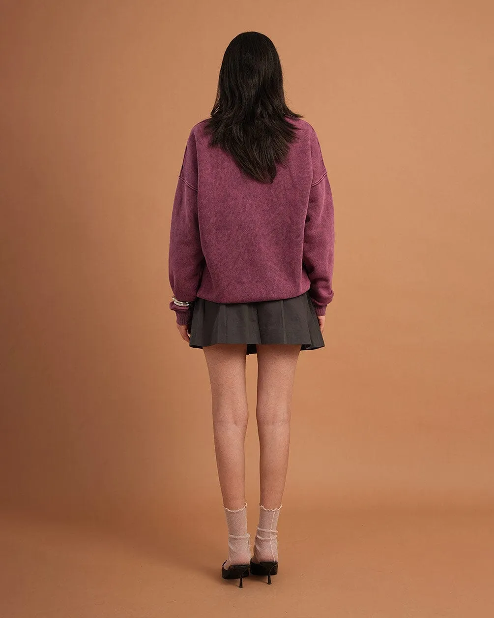 Burgundy Washed Crewneck