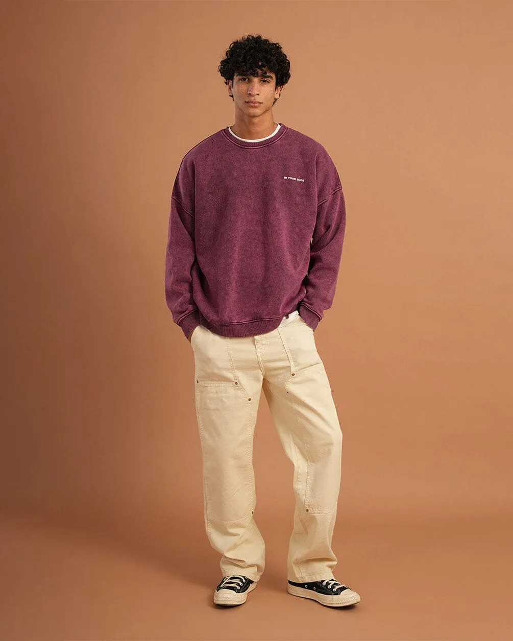 Burgundy Washed Crewneck