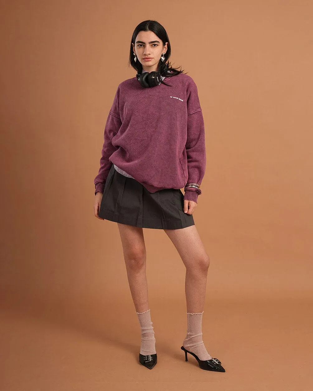 Burgundy Washed Crewneck