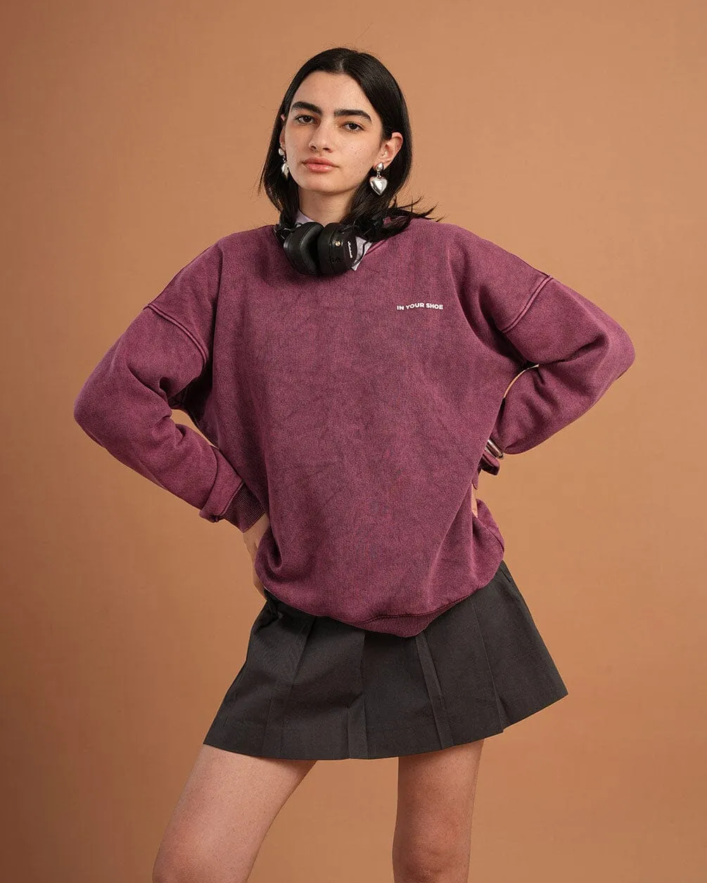 Burgundy Washed Crewneck