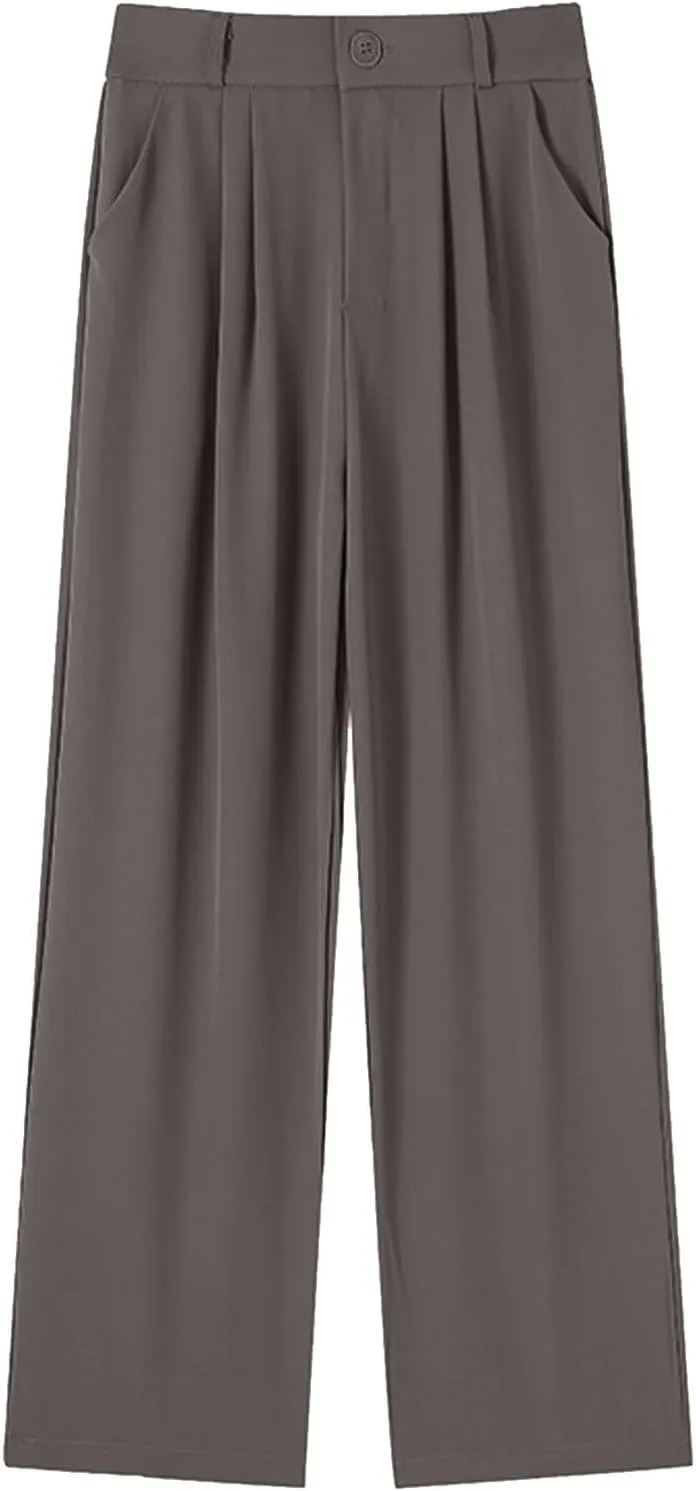 Business Casual Pants for Women Long Women Straight Leg High Waist Pants Going Out Walking Loose Fit Work Trousers