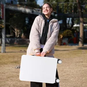 Carry On Luggage 20In Wide Handle PC Hardshell Suitcases with Spinner Wheels & TSA Lock Frameless Luggage Zipperless Luggage, White